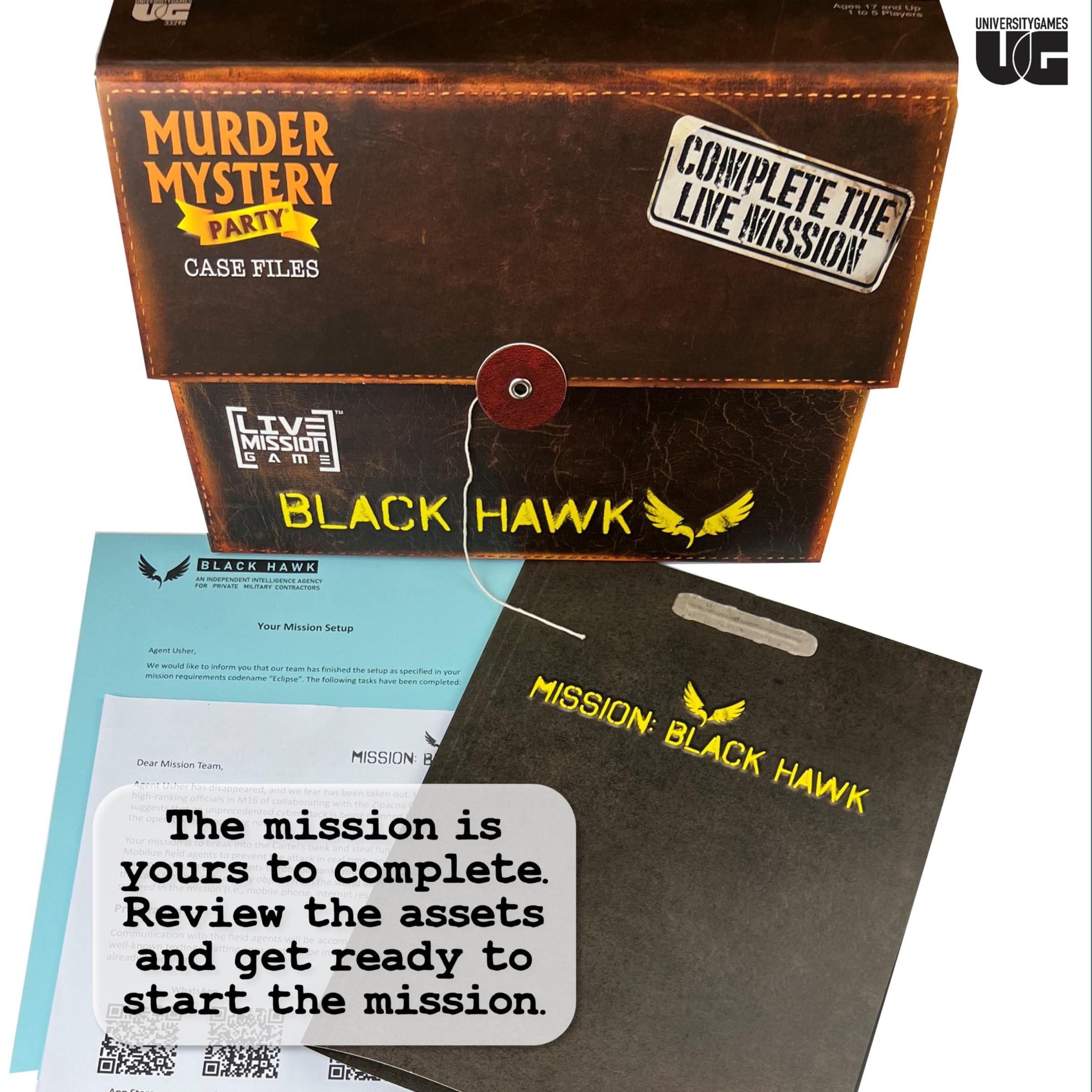 Murder Mystery Party Case Files: Mission Black Hawk – Live Cyber Heist Game for 1+ Players, Ages 14+
