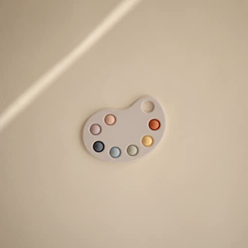 mushie Paint Palette Press Toy – Soft Silicone Pop Fidget for Baby Sensory Play