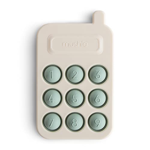 mushie Phone Press Toy (Cambridge Blue) - Baby Sensory Fidget Toy