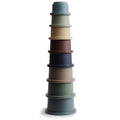 Mushie Stacking Cups (Forest) - 8-Piece Set | Non-Toxic, BPA-Free, Made in Denmark