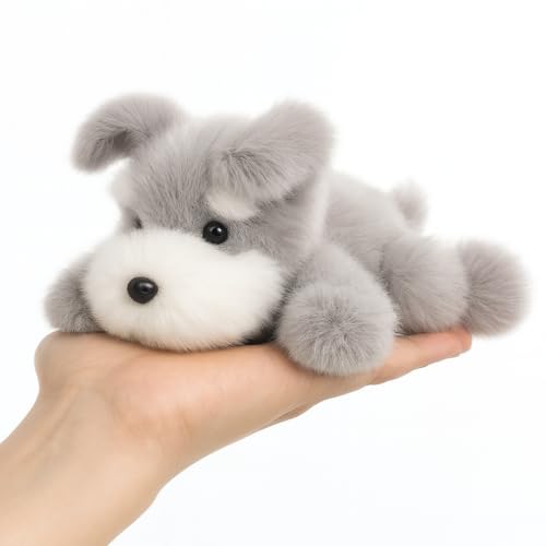 Mushymallow Adorable Schnauzer Stuffed Animal – Soft Plush Toy with Weighted Beans and Calming Scent, Cute Gift for Kids