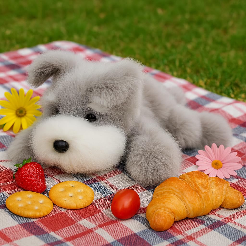 Mushymallow Adorable Schnauzer Stuffed Animal – Soft Plush Toy with Weighted Beans and Calming Scent, Cute Gift for Kids