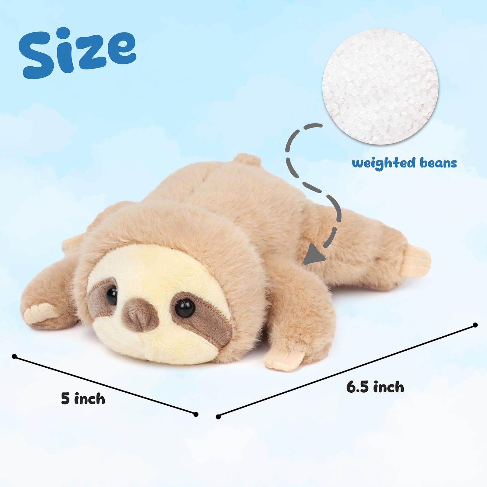 Mushymallow Plush Sloth – Soft Weighted Stuffed Animal with Light Scent