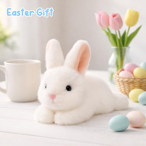 Mushymallow Soft White Rabbit Plush – Weighted Bean Stuffed Bunny, Palm-Sized with Aroma, Easter Gift for Kids