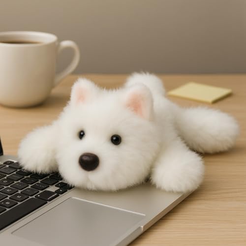 Mushymallow Westie Stuffed Animal – Soft Plush Dog Toy with Weighted Beans, Palm-Sized Cuddly Gift for Kids and Adults