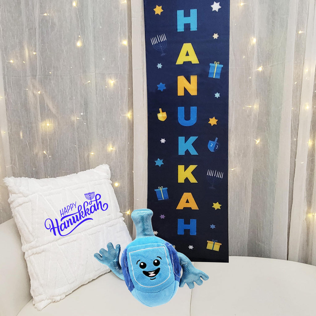 Musical Plush Dreidel Toy for Kids – Plays Two Hanukkah Songs, Soft & Squeezable