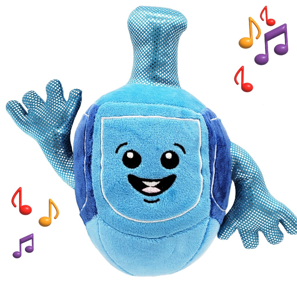 Musical Plush Dreidel Toy for Kids – Plays Two Hanukkah Songs, Soft & Squeezable