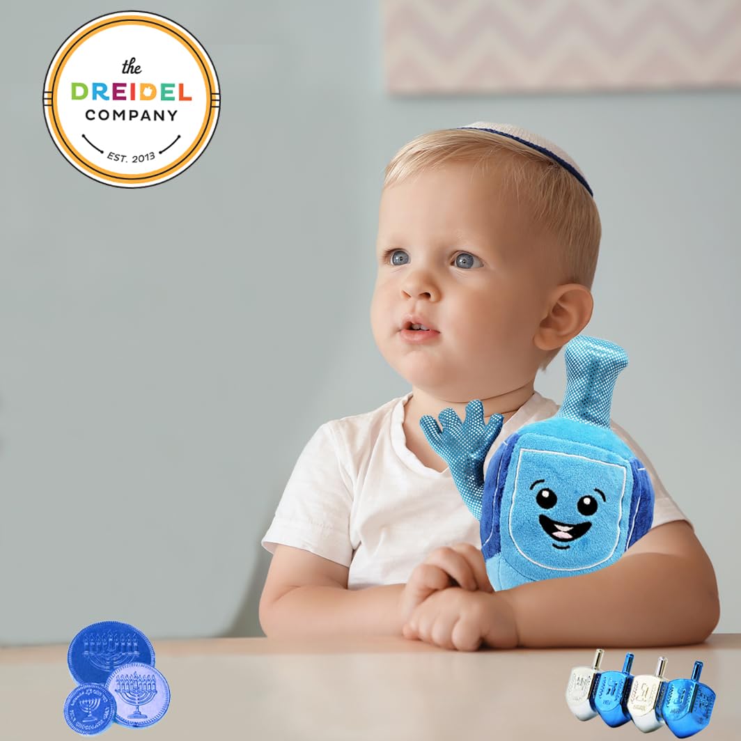 Musical Plush Dreidel Toy for Kids – Plays Two Hanukkah Songs, Soft & Squeezable