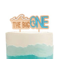 MUWEOL Wave Wooden Cake Topper for First Birthday - Surf Theme Party Decoration, 6.3x5.5 Inches