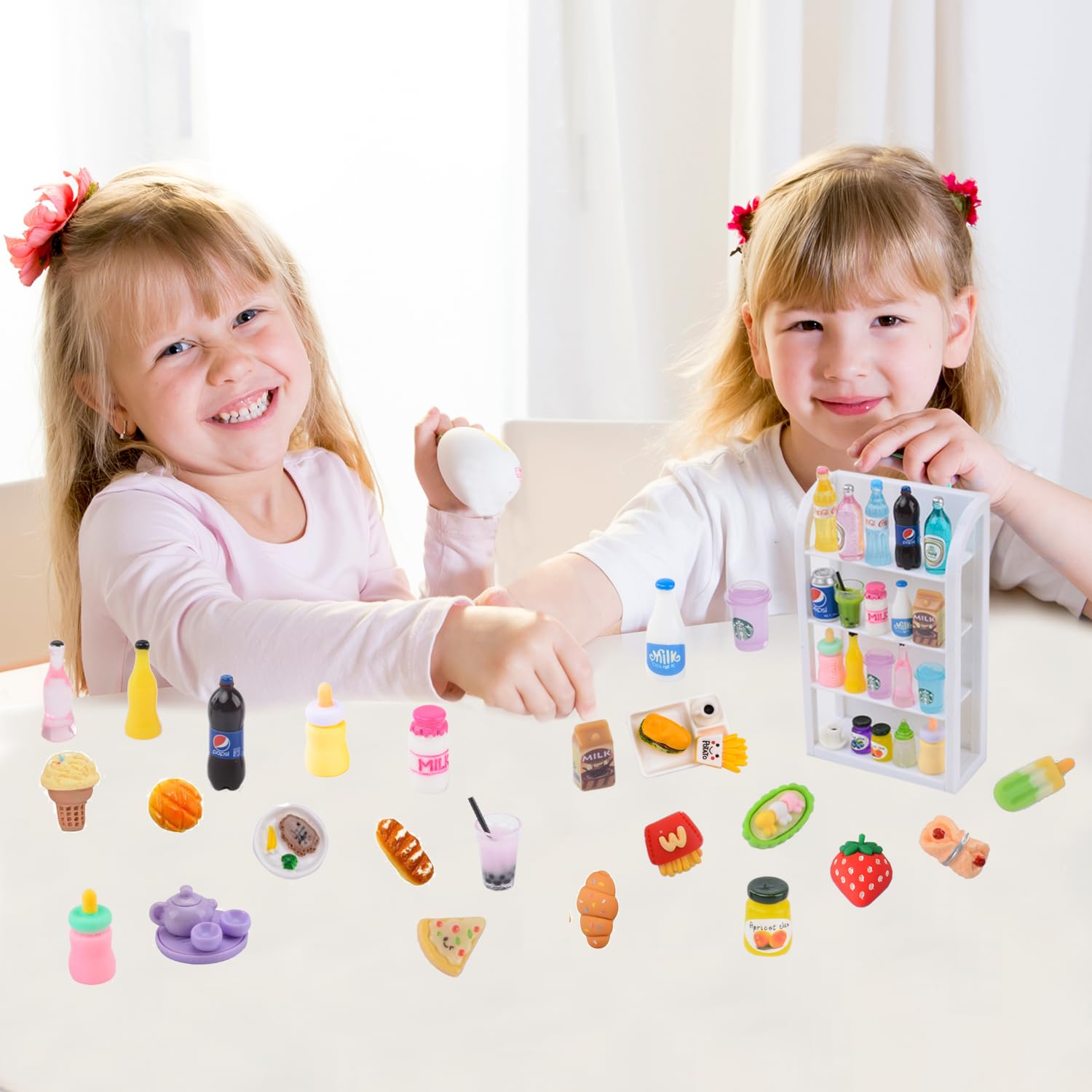 MUYIZI 100-Piece Miniature Food Set – Resin Dollhouse Accessories for Pretend Play & Crafts