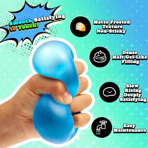 MUYMUT Blue Sensory Stress Cube – High-Density Gel Filled Squishy Toy for Anxiety Relief, Slow-Rebound, 1-Pack