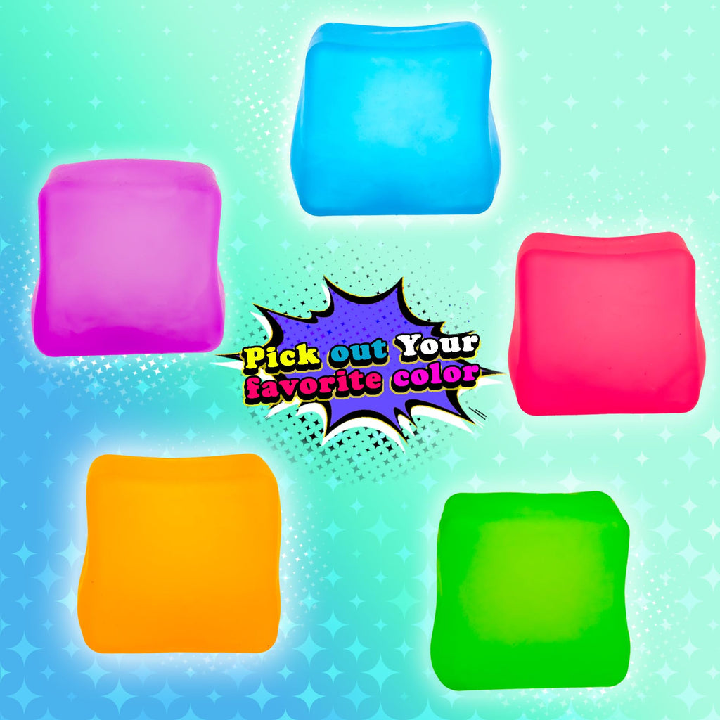 MUYMUT Blue Sensory Stress Cube – High-Density Gel Filled Squishy Toy for Anxiety Relief, Slow-Rebound, 1-Pack