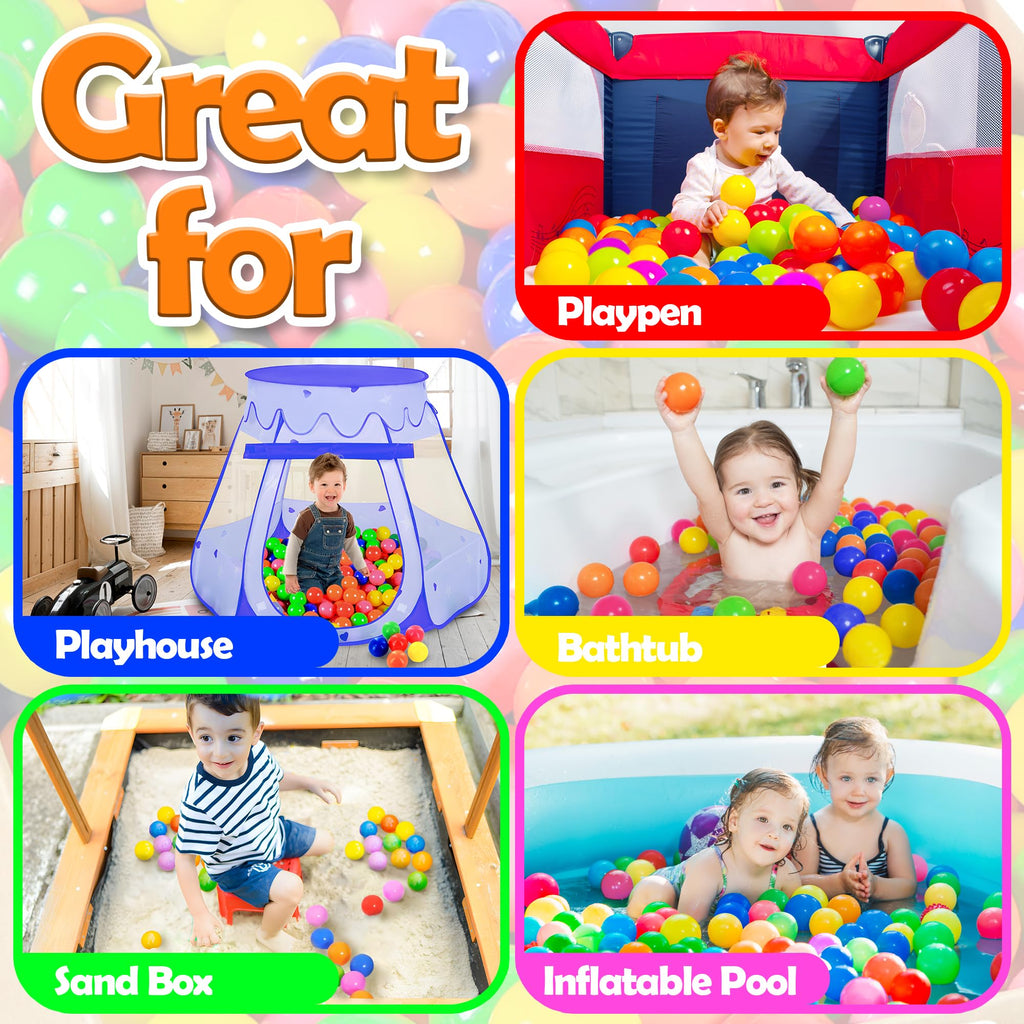 MW SPORTS 50 Ball Pit Balls for Toddlers & Kids – Crush Proof, BPA-Free, with Storage Bag