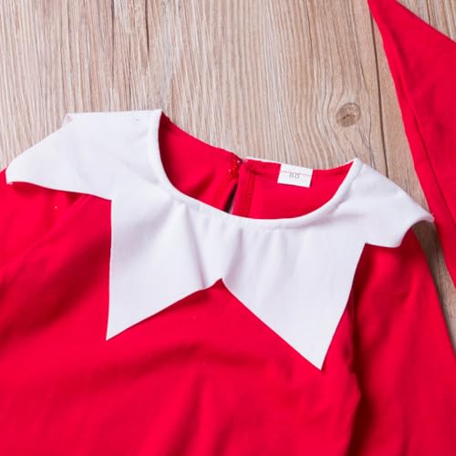 My First Christmas Outfit: Baby Girl Elf Costume Long Sleeve Jumpsuit with Hat