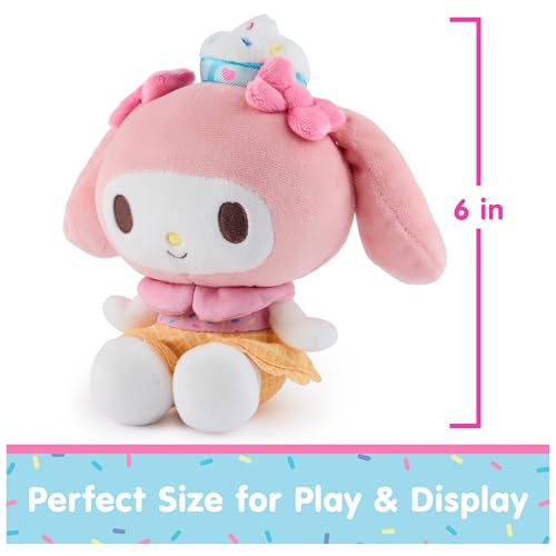 My Melody Ice Cream Plush by GUND - 6 Inch Soft Stuffed Animal with Dessert Outfit