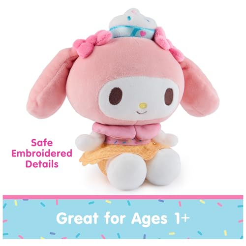 My Melody Ice Cream Plush by GUND - 6 Inch Soft Stuffed Animal with Dessert Outfit