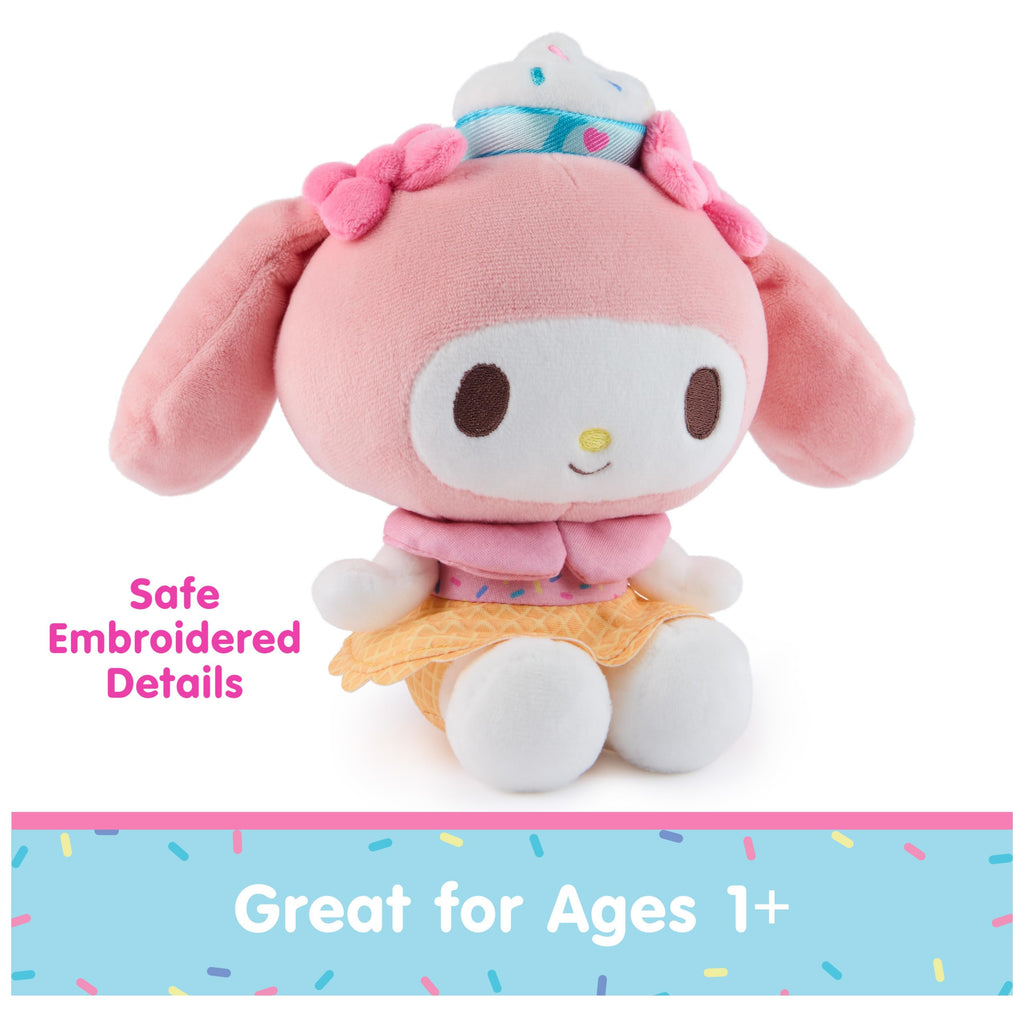 My Melody Ice Cream Plush by GUND - 6 Inch Soft Stuffed Animal with Dessert Outfit