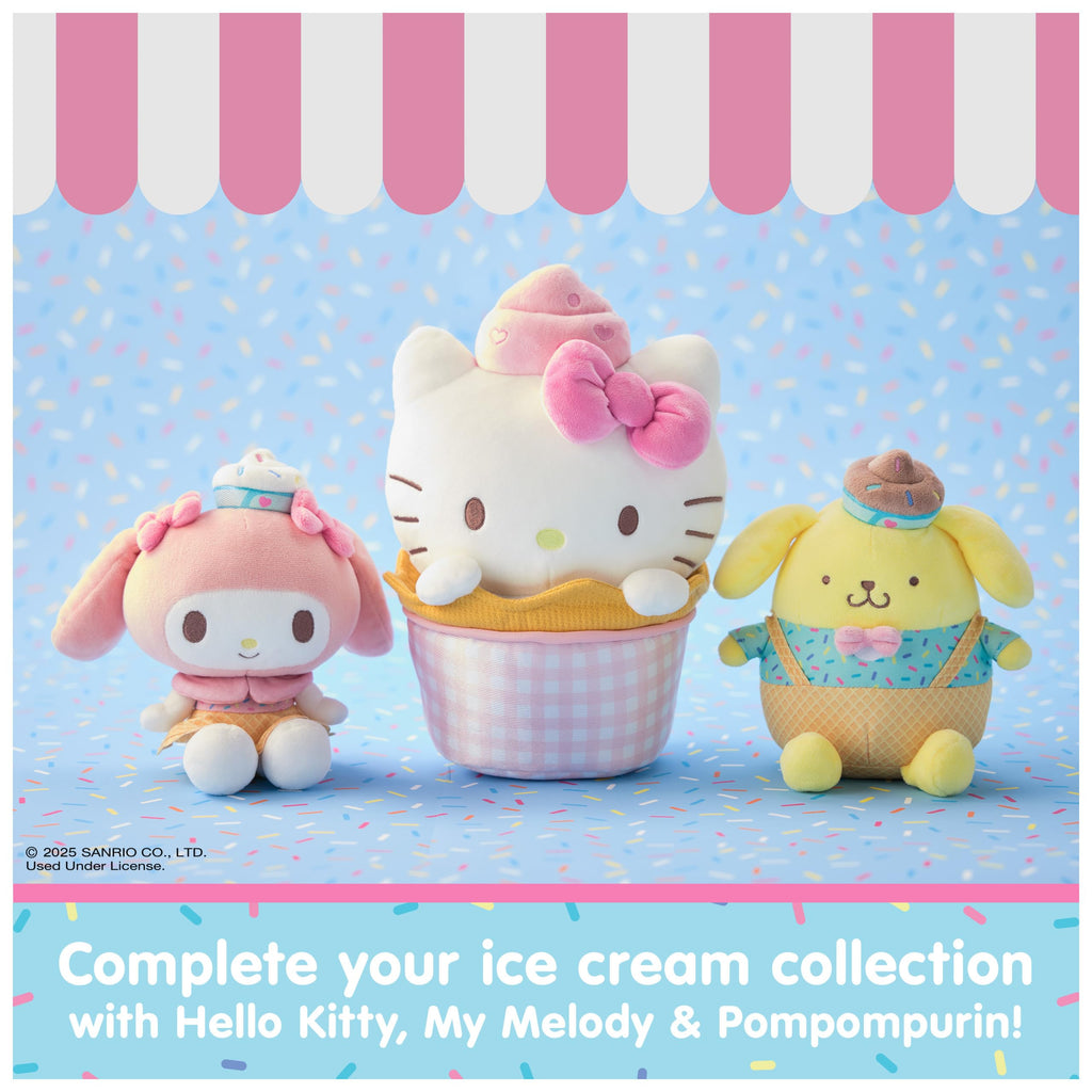 My Melody Ice Cream Plush by GUND - 6 Inch Soft Stuffed Animal with Dessert Outfit