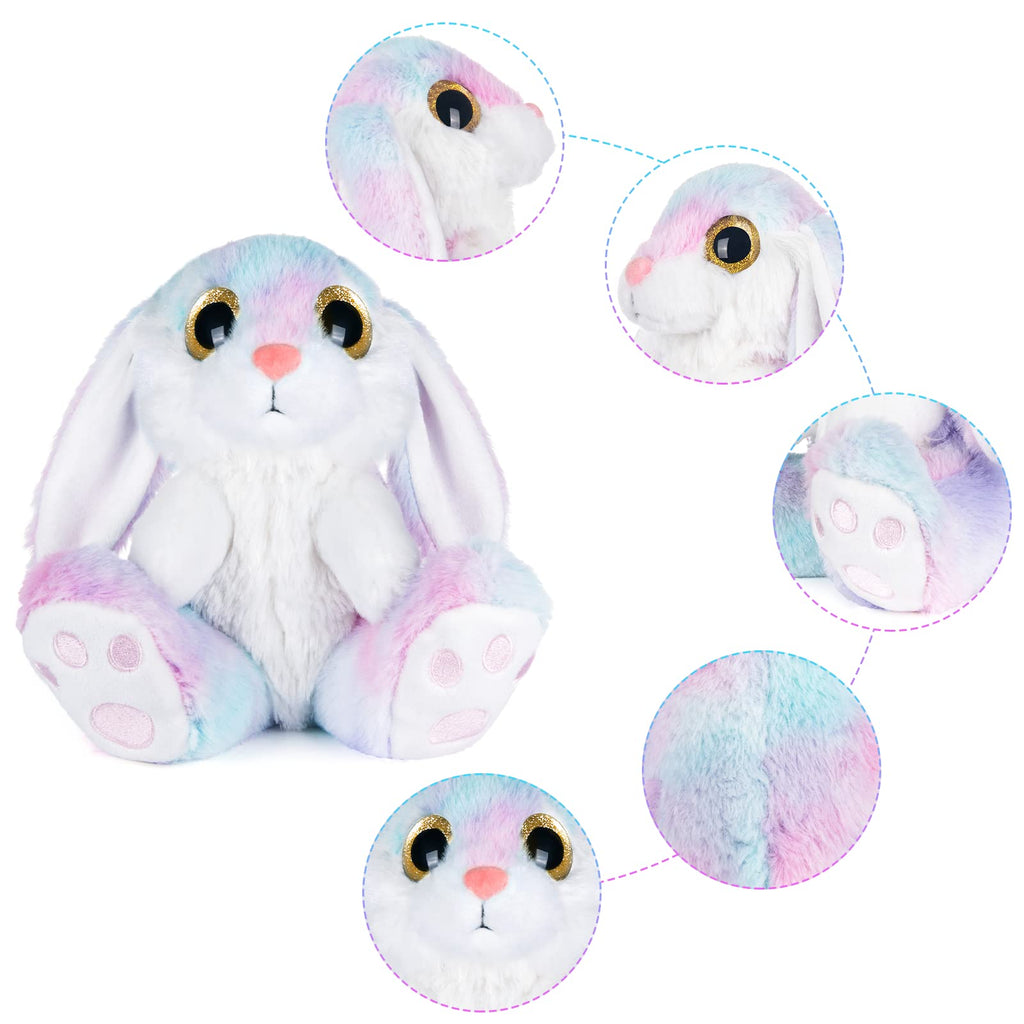 My OLi Rainbow Easter Bunny Stuffed Animal – 8.5 Inch Soft Plush with Floppy Ears