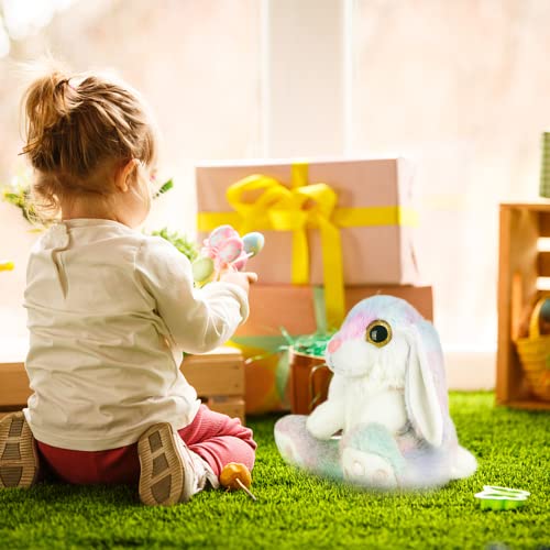 My OLi Rainbow Easter Bunny Stuffed Animal – 8.5 Inch Soft Plush with Floppy Ears