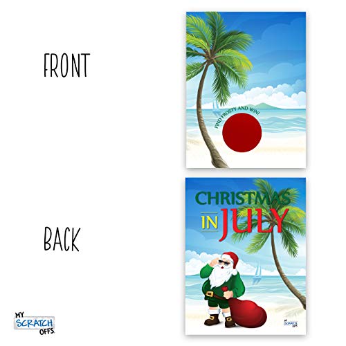 My Scratch Offs Christmas in July Scratch Off Cards (26 Pack) – Palm Tree Santa Design