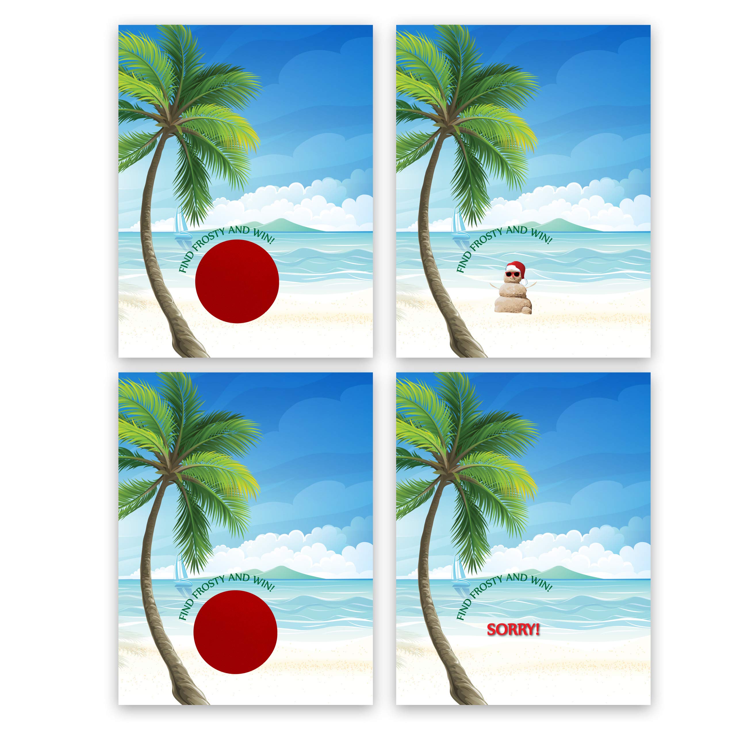 My Scratch Offs Christmas in July Scratch Off Cards (26 Pack) – Palm Tree Santa Design