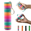 Mydethun 3-Section Rainbow Fidget Toy with Roller and Spinner – Silent Stress Relief for Adults