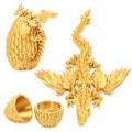 Mydhall 3D Printed Dragon Egg with Articulated Dragon – Golden Gradient, 5.5" Egg, 9" Dragon