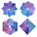 Mydhall 4-Pack 3D Printed Fractal Fidget Toys – Hexagon, Star & More – Light Purple, 3 Inches