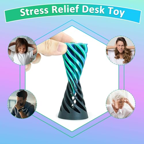 Mydhall Impossible Cone 3-Pack – 3D Printed Spiral Fidget Toys for Stress Relief (Green+Black)