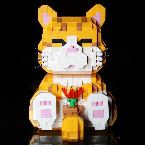 Myweyde Orange Cat Building Blocks – 834 Pieces Micro Building Set for Adults & Kids