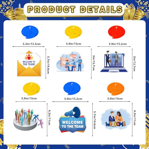 MZ.ogm Welcome To The Team Banner Set – Office Team Party Decorations with Garland, Swirls, Flowers & Honeycomb Balls