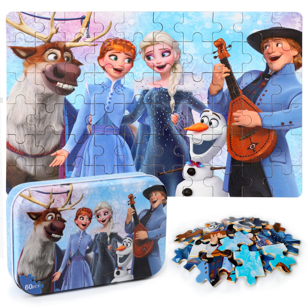 MZZOTOY 60-Piece Jigsaw Puzzle for Kids Ages 4-8 in Metal Box – Educational Toy with Numbered Pieces