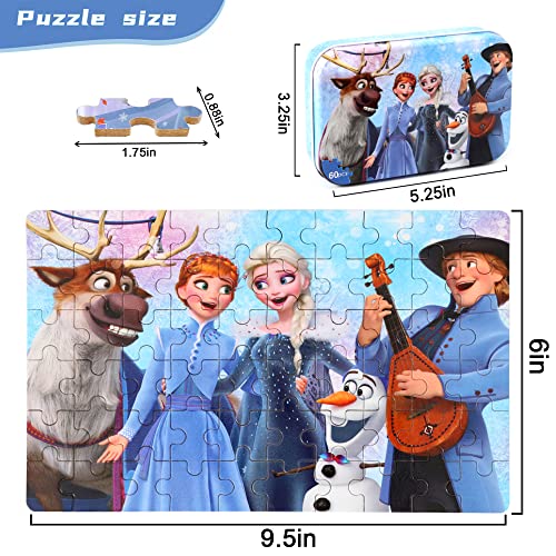 MZZOTOY 60-Piece Jigsaw Puzzle for Kids Ages 4-8 in Metal Box – Educational Toy with Numbered Pieces
