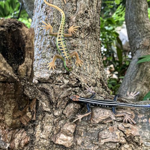 NAKIMO 4-Pack Realistic Plastic Lizard Toys - Fake Lizards for Cake Decor, Prank Props, Educational Reptile Figurines