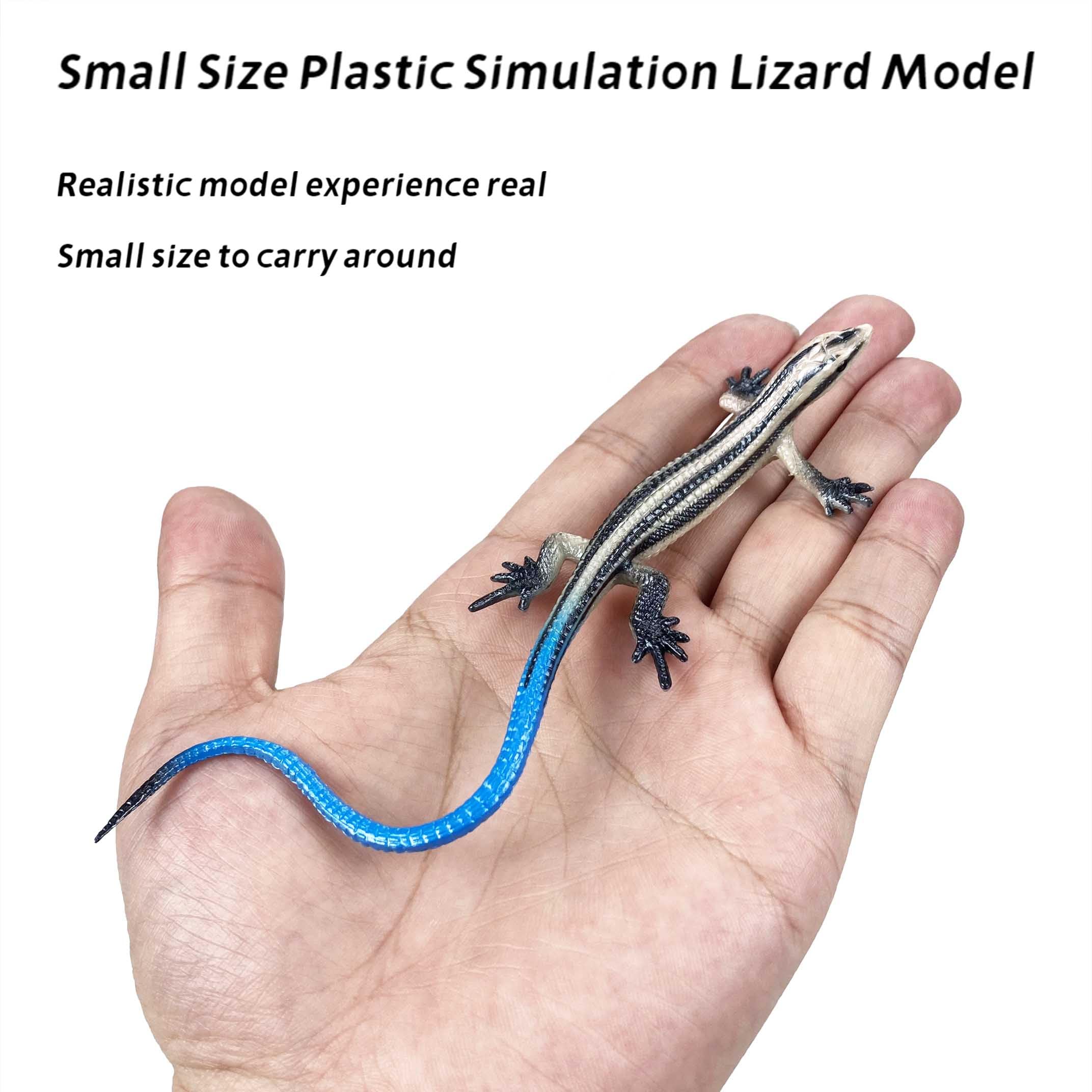 NAKIMO 4-Pack Realistic Plastic Lizard Toys - Fake Lizards for Cake Decor, Prank Props, Educational Reptile Figurines