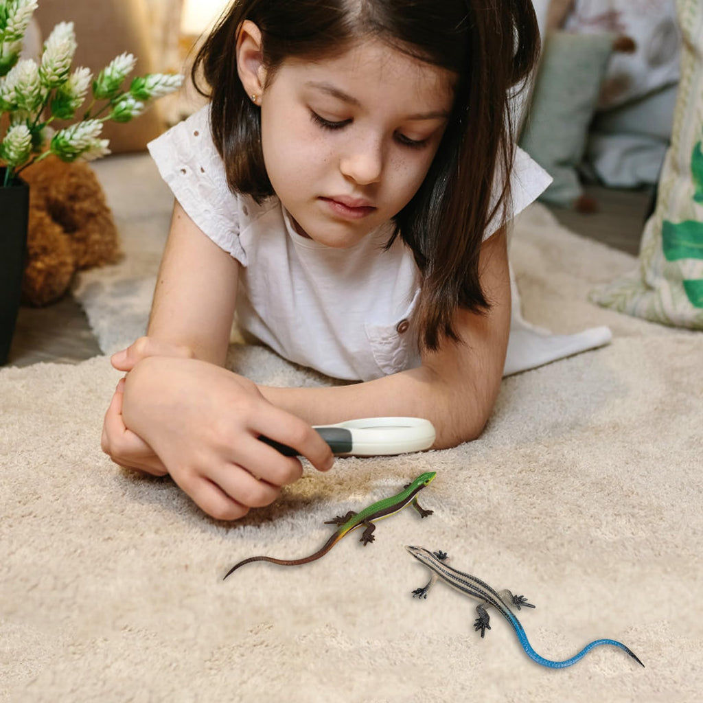 NAKIMO 4-Pack Realistic Plastic Lizard Toys - Fake Lizards for Cake Decor, Prank Props, Educational Reptile Figurines