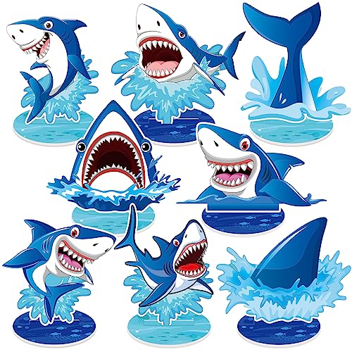 Namalu 16-Piece Shark Centerpiece Set - Ocean Theme Table Decorations for Birthday Parties