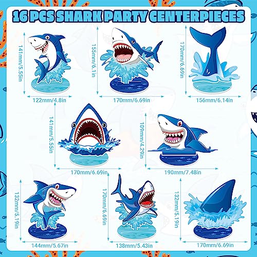 Namalu 16-Piece Shark Centerpiece Set - Ocean Theme Table Decorations for Birthday Parties