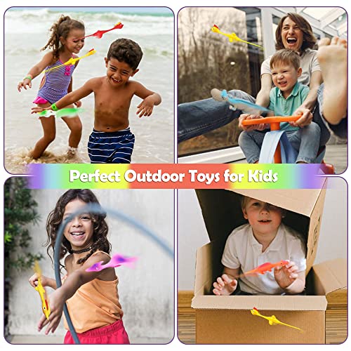 Namii W Rubber Chicken Slingshot and Dinosaur Catapult Toys for Kids - Pack of 10 (4 Chickens + 6 Dinosaurs)