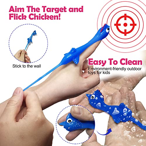 Namii W Slingshot Chicken Flick Flying Flingers - 10 Pack Rubber Chicken Gag Toys