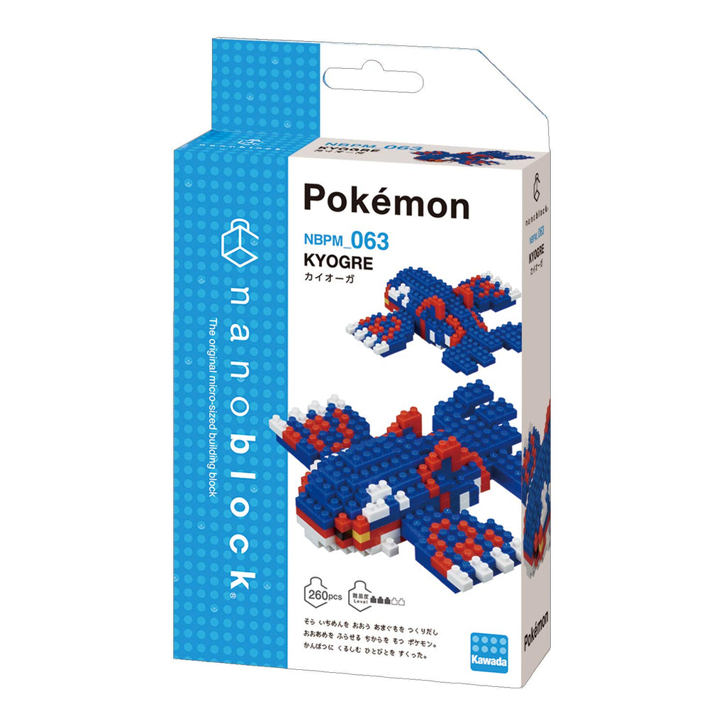 nanoblock Pokémon Kyogre Building Kit – 260 Pieces, 2.9" Tall, Level 3 Difficulty