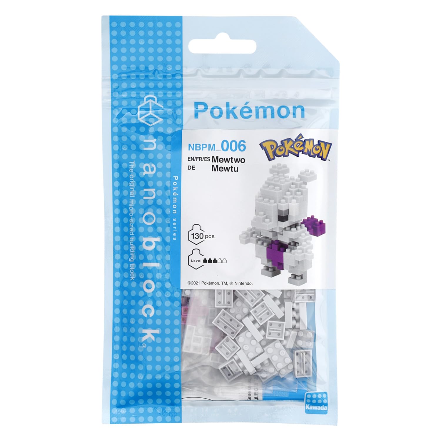 nanoblock Pokémon Mewtwo Micro Building Set – 120 Pieces – 2.3 inch Display Model