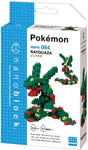 nanoblock Pokémon Rayquaza Building Kit – 240-Piece Level 2 Model, 3.1 Inches Tall
