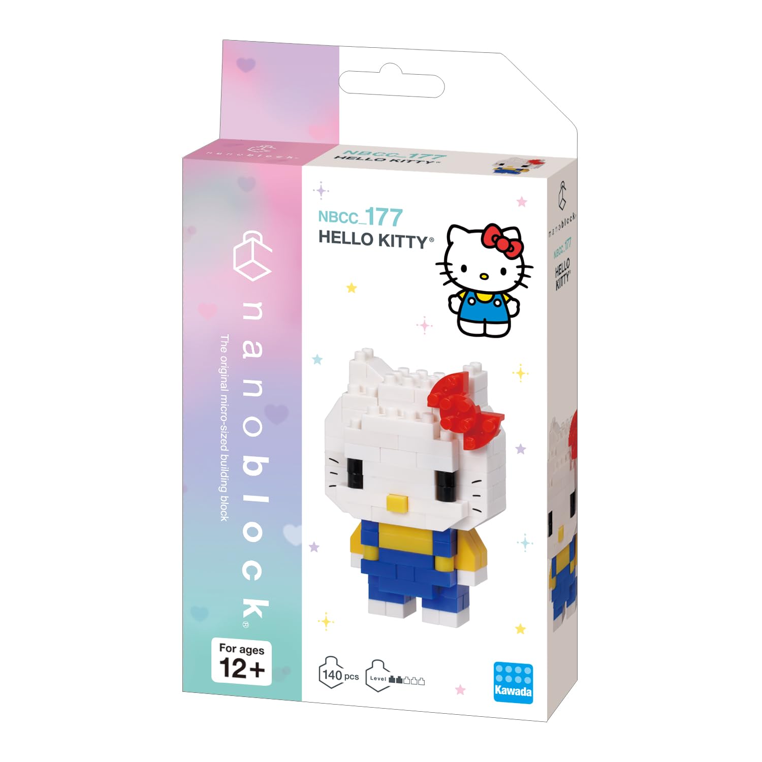 nanoblock Sanrio Hello Kitty ver. 2 Building Kit – 140 Pieces, Level 2 Difficulty, Tiny Bricks