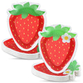 Naozinebi 50 Pack Strawberry Shaped Paper Plates – 8.85 x 7 Inch Disposable Dessert Plates for Parties, Weddings, and Baby Showers
