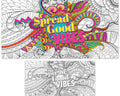 Naozinebi Giant Mandala Coloring Poster – Large Motivational Poster for Kids & Adults, 25x50 Inches, Non-Toxic, Laminated