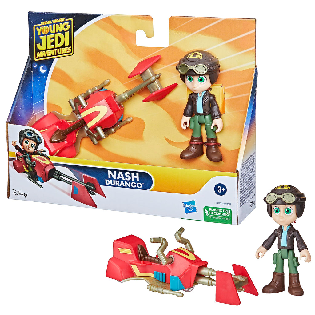 Nash Durango Figure & Speeder Bike – 4-Inch Young Jedi Adventures Toy Set by Hasbro