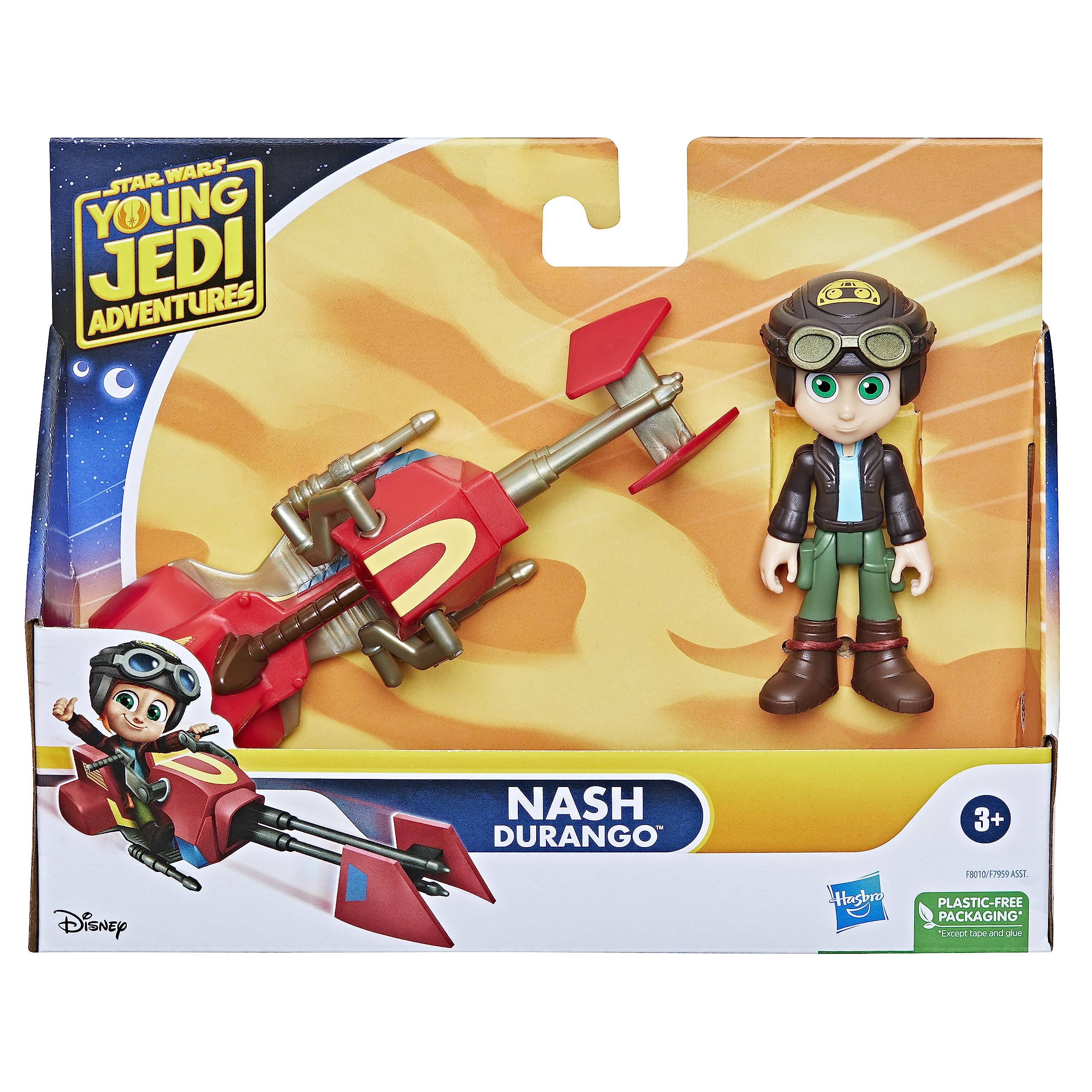 Nash Durango Figure & Speeder Bike – 4-Inch Young Jedi Adventures Toy Set by Hasbro