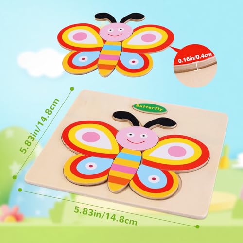 NASHRIO Wooden Animal Puzzles for Toddlers 1-3 – Set of 8 Safe, Montessori-Friendly Jigsaw Puzzles